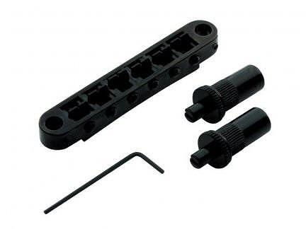 TonePros Metric Tuneomatic Bridge, Large Posts, Black Chrome