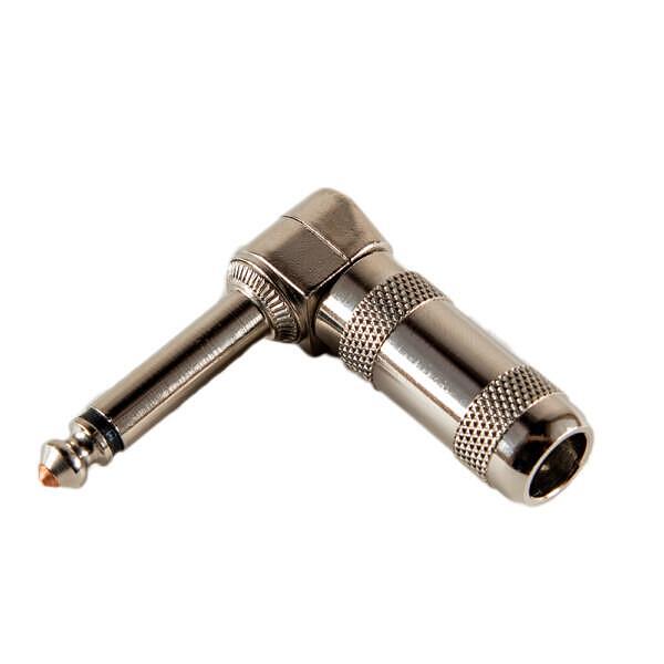 G&H Big Foot Right Angled 1/4" Mono Plug, 1/2" Profile, Nickel Plated