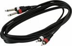 Rockcable Patchcable 1,5m, 2x RCA to 2x 6.3mm Mono Jack