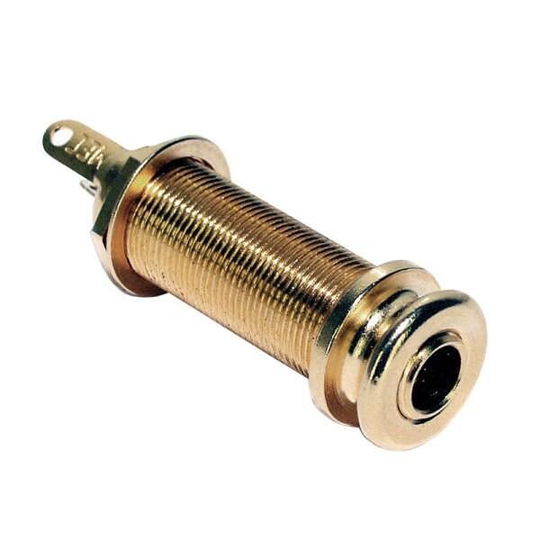 MEC Stereo Jack For Acoustic Guitar With Endpin, Gold
