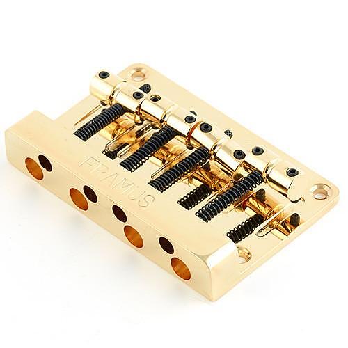 Framus 1-Piece Bass Guitar Bridge, 4-String, Gold