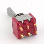 MEC Mini Toggle Switch, Solder Lug, On-On-On, DPDT, Chrome