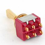 MEC Mini Toggle Switch, Solder Lug, On-On-On, DPDT, Gold