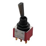 MEC Mini Toggle Switch, Solder Lug, On-On, DPDT, Black