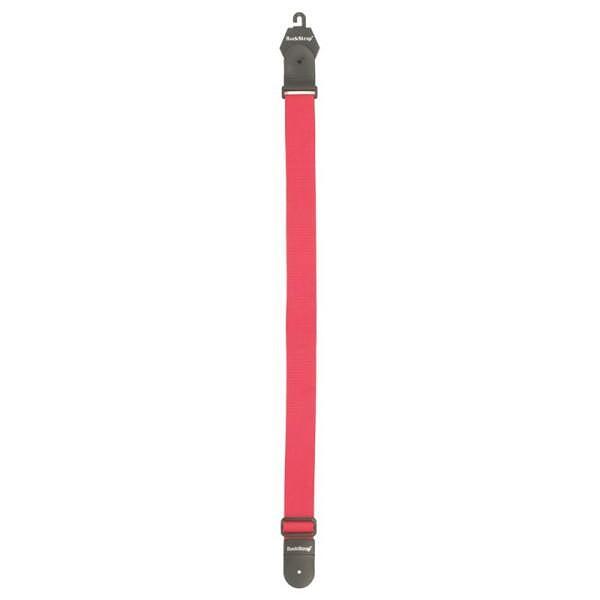 Rockstrap Nylon Guitar Strap, Leather Ends, 50mm, Red