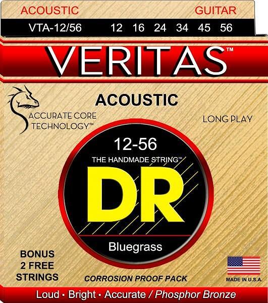 DR Strings VERITAS Acoustic Strings w/ ACT, Light 012"/054"