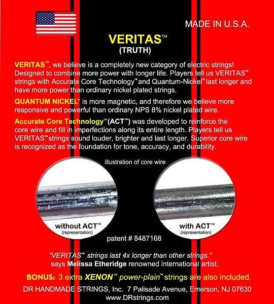 DR Strings VERITAS Electric Strings, Light 009"/042"