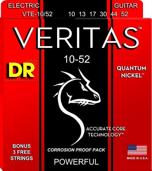 DR Strings VERITAS Electric Strings, Medium To Heavy 010"/052"