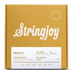 Stringjoy Brights | Light Gauge (12-54) 80/20 Bronze Acoustic Guitar Strings
