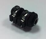 Mono Input Jack, 4 Solder Lugs, Switched, Modern Marshall Type with Black Plastic Nut