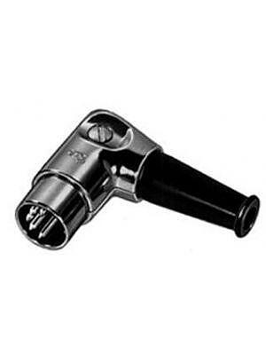 Switchcraft Male 5 Pin DIN (MIDI) Right Angle Cable Mount Connector in Nickel