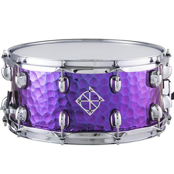 Dixon 6.5"x14" Cornerstone Snare Drum, Purple Hammered Steel, Purple Titanium Plated