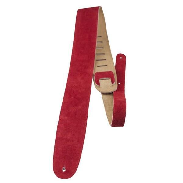 Perri's 2.5″ Red Soft Suede Guitar Strap