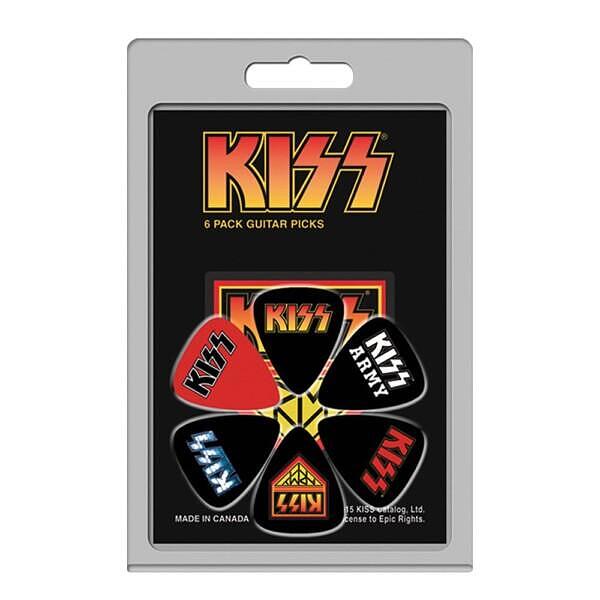 Perri's LP-KISS2 6 Pack Of KISS Official Licensing Variety Pack Celluloid Guitar Picks
