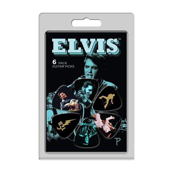 Perri's LP-EP4 6 Pack Of Elvis Presley Official Licensing Variety Pack Celluloid Guitar Picks