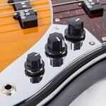 Vintage VJ74MSSB Reissued Bass Guitar, Maple Fretboard, Sunset Sunburst