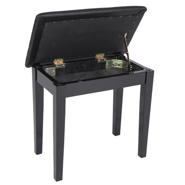 Kinsman Piano Bench with Storage, Satin Black