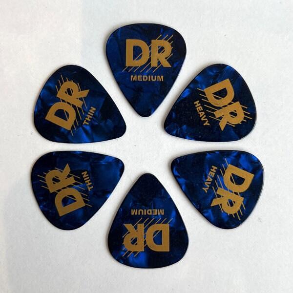 DR Strings Blue Celluloid Pick Medium 0.73mm