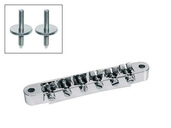 Boston Bridge For E-Guitar, Tune-O-Matic, Stud Spacing 74mm, Stud Diam 4mm, Chrome