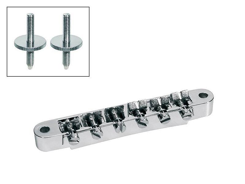 Boston Bridge For E-Guitar, Tune-O-Matic, Stud Spacing 74mm, Stud Diam 4mm, Chrome