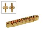 Boston Bridge For E-Guitar, Tune-O-Matic, Stud Spacing 74mm, Stud Diam 4mm, Gold