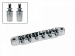 Boston Bridge For E-Guitar, Tune-O-Matic, Stud Spacing 74mm, Stud Diam 6mm, Chrome