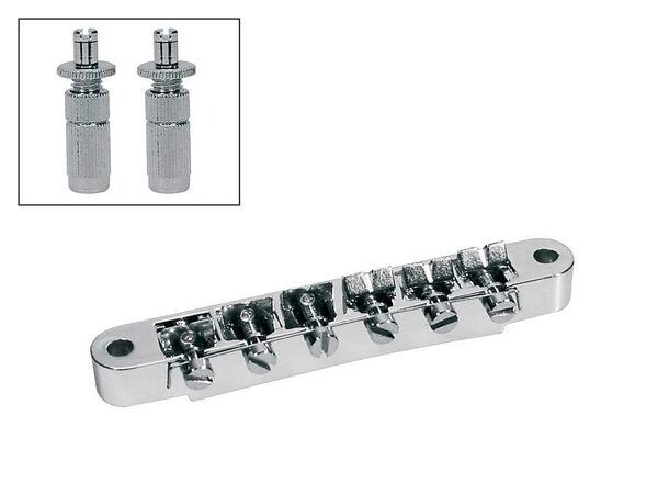 Boston Bridge For E-Guitar, Tune-O-Matic, Stud Spacing 73.5mm, Stud Diam 6mm, Chrome