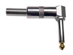 Boston 1/4" TS Plug Mono, Right Angled, Nickel, Spring