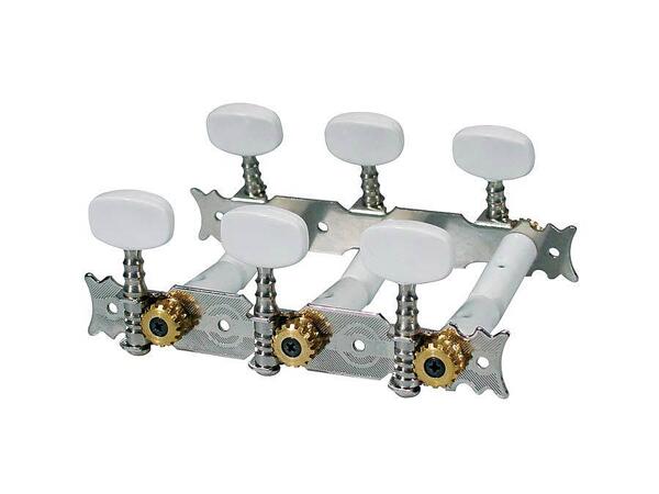 Boston Machine Heads For Classic Guitar, 3x3, Nylon Shaft, Plastic Buttons