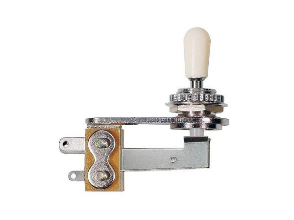 Boston Toggle Switch 3-Way, Angled Model, Chrome, Ivory Plate and Cap