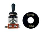 Boston Toggle Switch 3-Way, Black Plate and Cap
