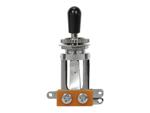 Boston Toggle Switch 3-Way, Long, Chrome Hardware, Black Cap