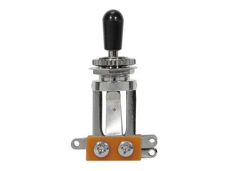 Boston Toggle Switch 3-Way, Long, Chrome Hardware, Black Cap