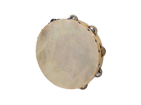 Hayman Tambourine, Rawhide Skin, Wood, 10", 18 Zils