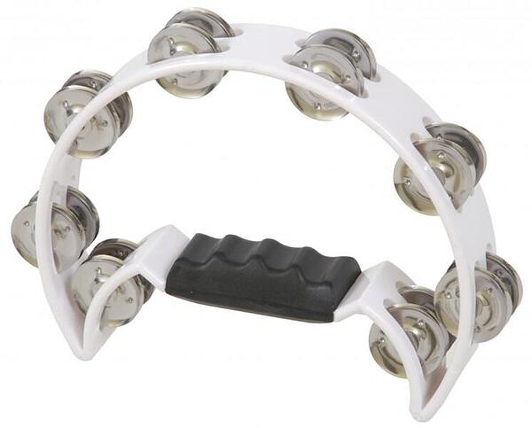 Hayman Half Moon Tambourine, Plastic, White