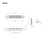 Gotoh Bridge, Tune-O-Matic, Thumbwheel, 74mm, Hard Zinc Saddles, Nickel