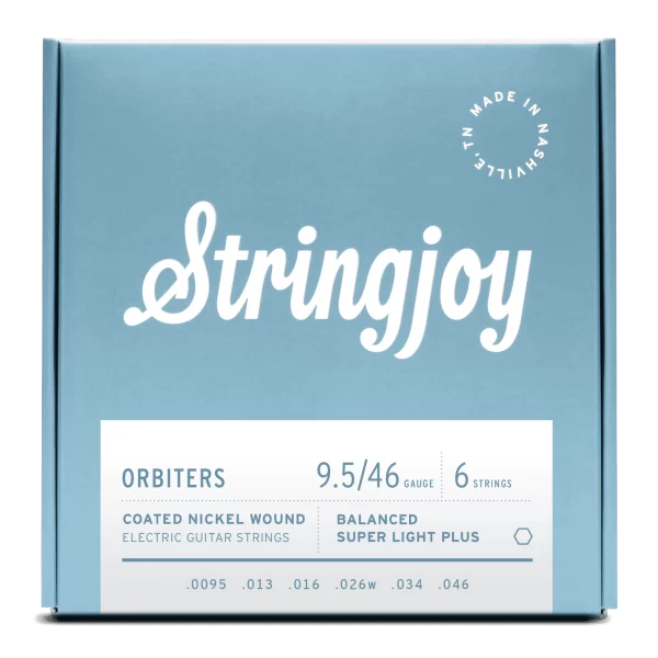 Stringjoy Orbiters | Balanced Super Light Plus Gauge (9.5-46) Coated Nickel Wound Electric Guitar Strings