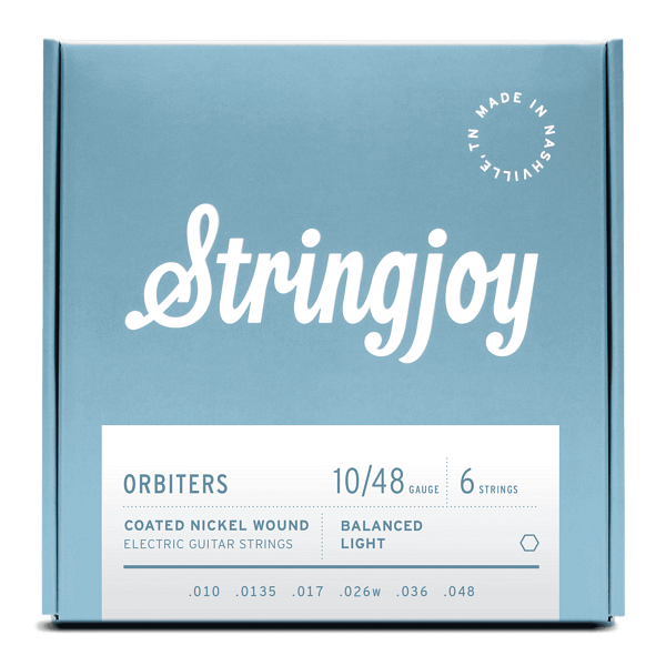Stringjoy Orbiters | Balanced Light Gauge (10-48) Coated Nickel Wound Electric Guitar Strings