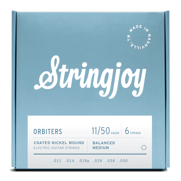 Stringjoy Orbiters | Balanced Medium Gauge (11-50) Coated Nickel Wound Electric Guitar Strings