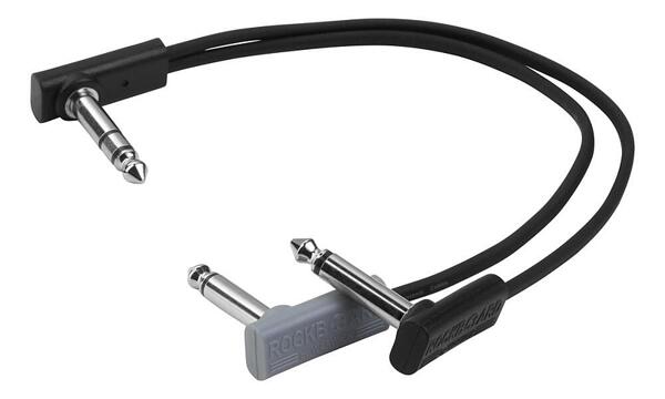 RockBoard Flat Patch Y Splitter Cable, Black, 20cm