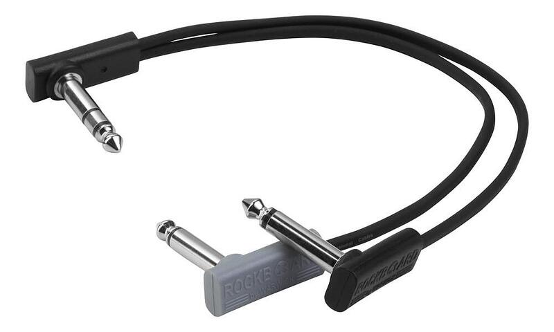 RockBoard Flat Patch Y Splitter Cable, Black, 20cm