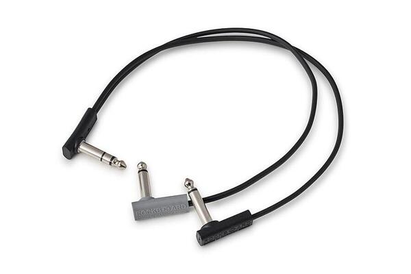 RockBoard Flat Patch Y Splitter Cable, Black, 30cm
