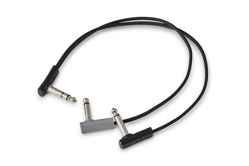 RockBoard Flat Patch Y Splitter Cable, Black, 30cm
