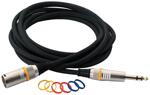 RockCable Microphone Cable, XLR (F) / TRS, Balanced, Color Coded, 2m