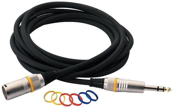 RockCable Microphone Cable, XLR (F) / TRS, Balanced, Color Coded, 2m