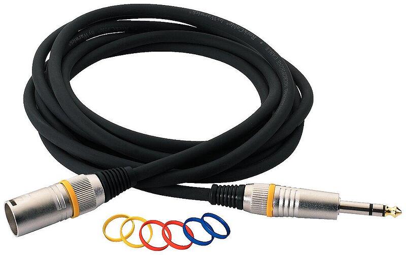 RockCable Microphone Cable, XLR (F) / TRS, Balanced, Color Coded, 2m