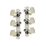 Alice Classic Guitar Machine Heads, Chrome With Ivory Buttons