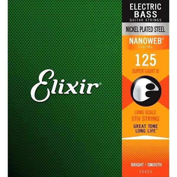 Elixir Bass Nanoweb Coating, Nickel Plated, Single String 125"