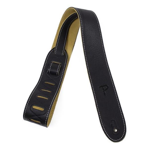 Perri's 2″ Deluxe Soft Italian Leather Guitar Strap, Black