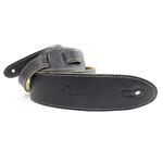 Perri's 2″ Deluxe Soft Italian Leather Guitar Strap, Black